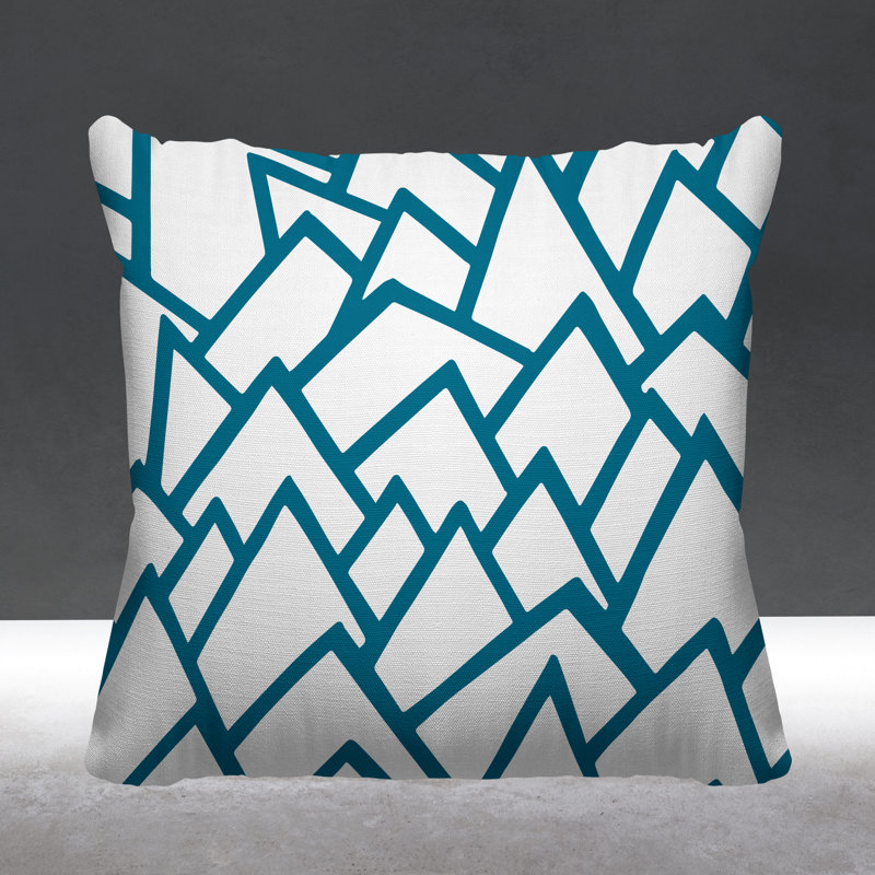 Coussin décoratif intérieur / extérieur Rowan, L 19 po x H 19 po, Turquoise