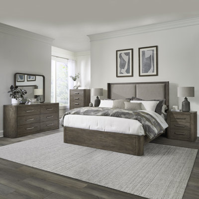 Shaly Queen Shelter Bed, Dresser & Mirror, Chest, Nightstand Bedroom Set