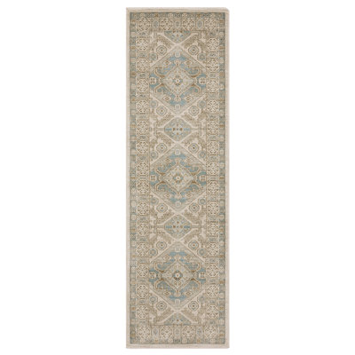 Graicyn Global Traditonal Beige/ Teal Area Rug