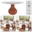 Ikerne Round Dining Table With Lazy Susan Vase-Shaped Solid Wood Pedestal-1378389469-1378389468