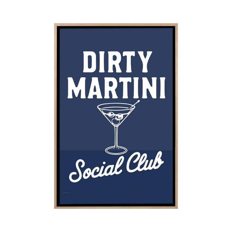 «Mod Dirty Martini Social Club», reproduction d'art sur toile encadrée, 26" x 18", Framed Canvas, Beige