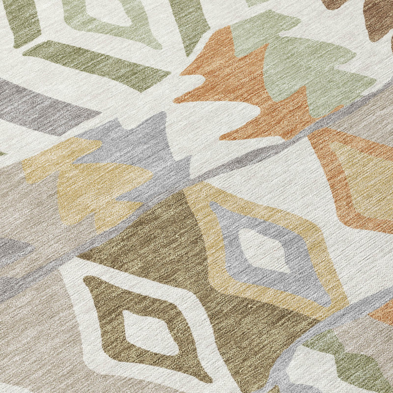Machine Washable Indoor/Outdoor Chantille ACN2844 Lodge Rug, Ivory, 2'6" x 3'10"