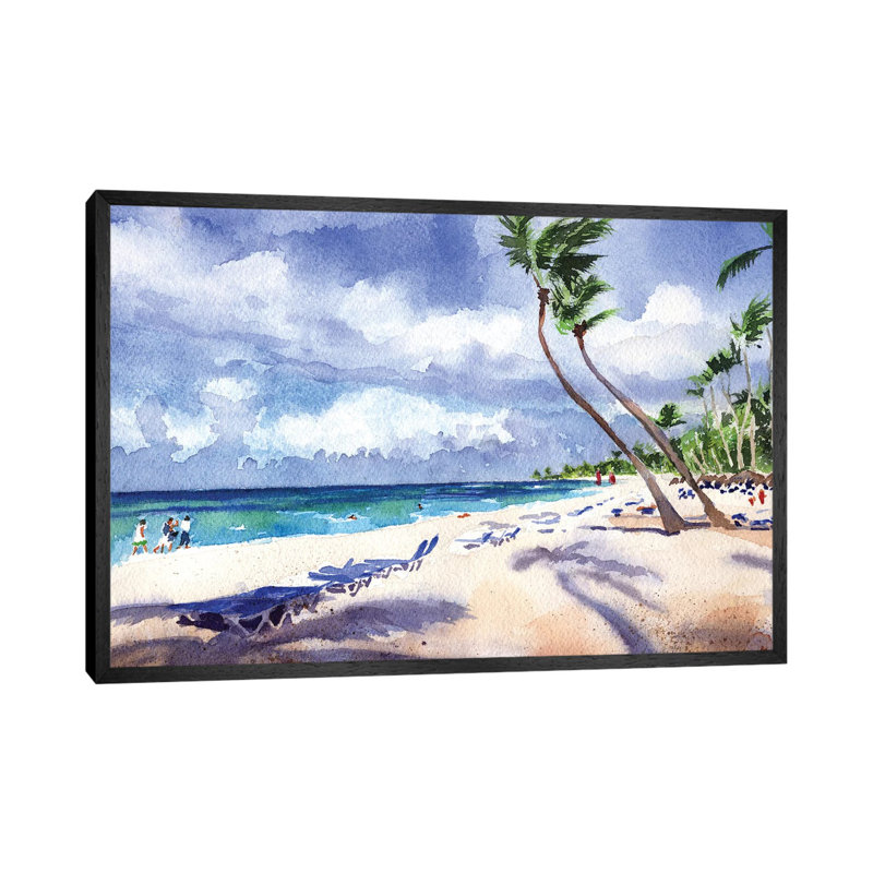 Caribbean Cool 1 Piece Painting on Canvas, 66.04 cm H x 45.72 cm W, Black Framed