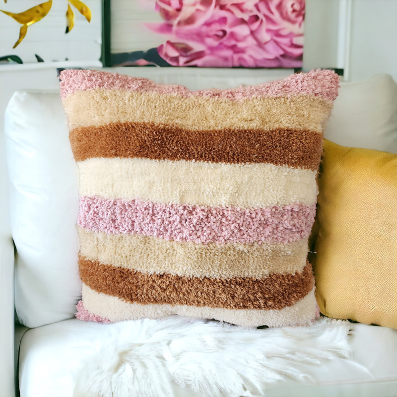 Textured Cotton Throw Pillow