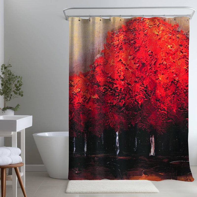 Shower Curtain LA70 – Polyester Shower Curtain, Dye Sublimation Print, 71" W × 74" L