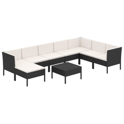 Ensemble de conversation modulaire avec coussins 9 pièces Lawenda