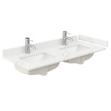 48" Double Countertop with Square Sinks (3-Hole), Backsplash & Sidesplash