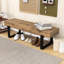 Banc en bois Farmhouse avec pieds en métal pour le vestibule ou la chambre à coucher-1893713399