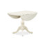 L'ensemble de table de cuisine 5 pièces pour 4 personnes comprend une table de salle à manger ronde avec Dropleaf et 4 chaises de salle à manger Parsons en tissu gris, lin blanc-109975867-106914587-106914586