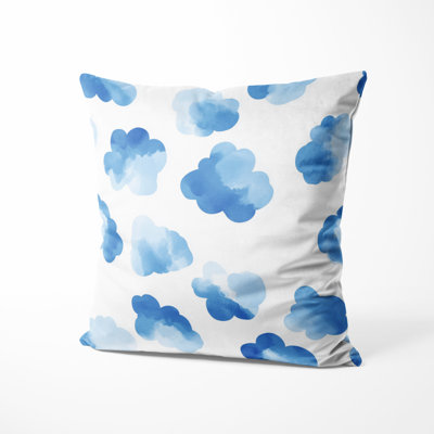 Abstract Accent Pillow - Modern Cloud Blue Printed Cushion
