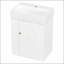 Meuble-lavabo de 20 pouces avec lavabo en céramique, porte élégante à motif de losanges, poignée dorée et tablettes de rangement latérales pour les petits espaces-64261537