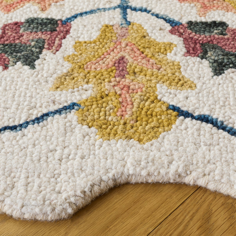 Jardin Hand Tufted Wool; Cotton Floral Indoor Rug, Square 4'