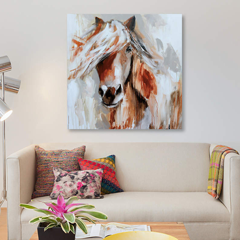 « âme whisperer », impression sur toile, H 37 po x l 37 po x P 1,5 po, Toile tendue, Pas de tapis
