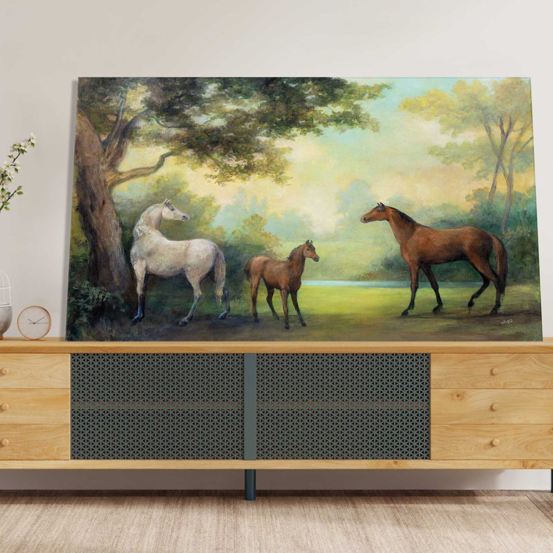 «Near the pasture» - Peinture, L 30 po x H 18 po, Toile tendue