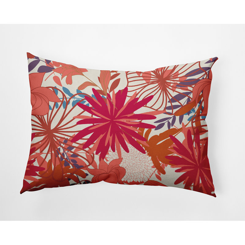 Floral Outdoor Reversible Throw Pillow, Seed