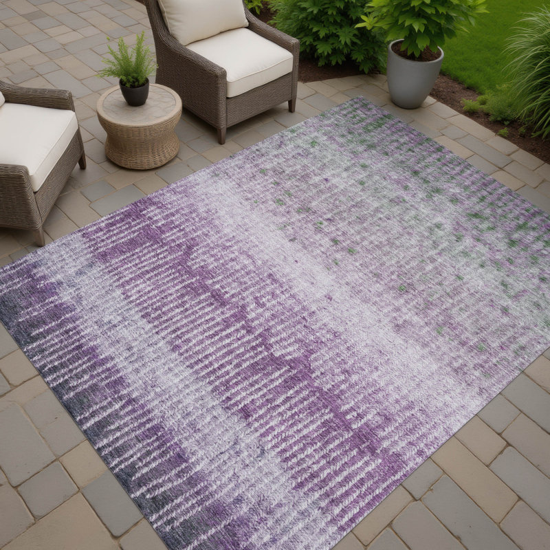 Machine Washable Indoor/Outdoor Chantille ACN2811 Modern Rug, 8' x 10', Purple