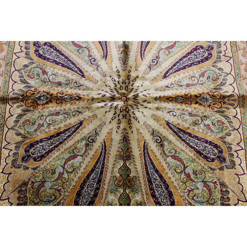Tapis turc vert et bleu 5 x 7