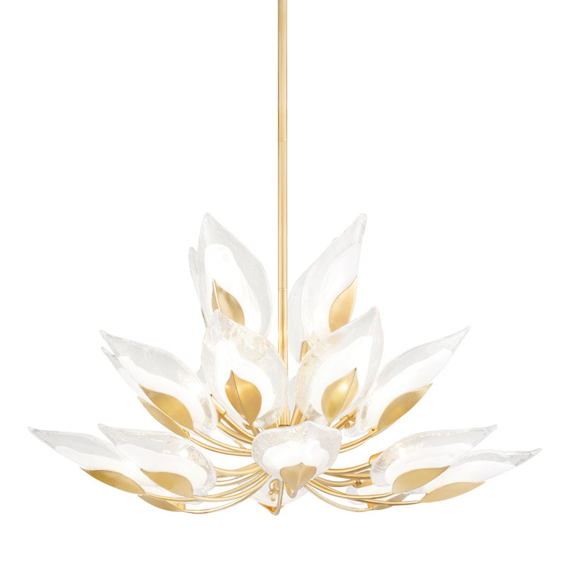 Blossom 10 Light Chandelier, Gold Leaf, 20 - Light