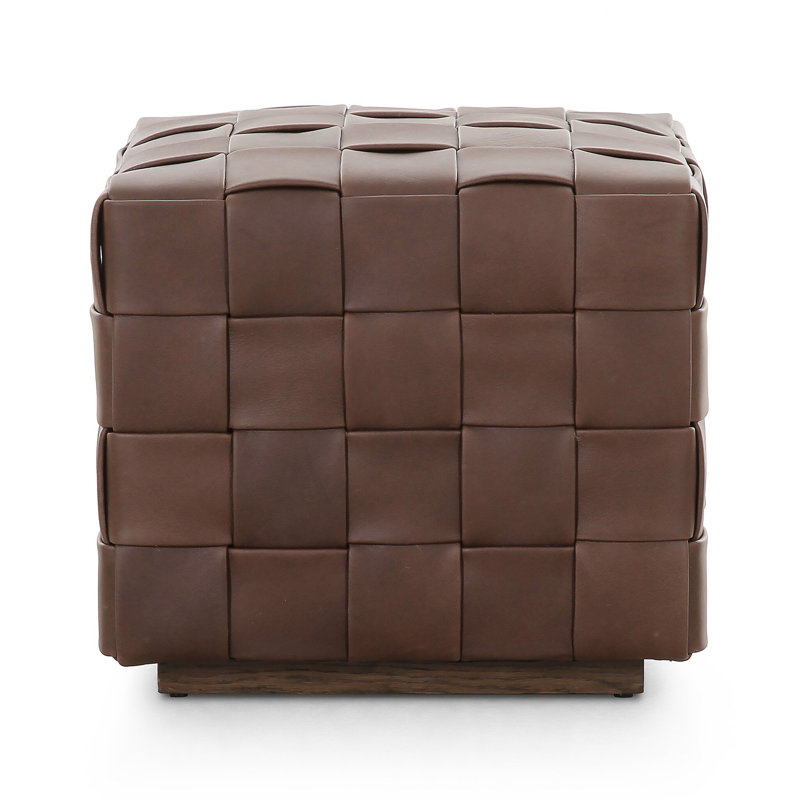 FLORES Square Ottoman, Dark Brown
