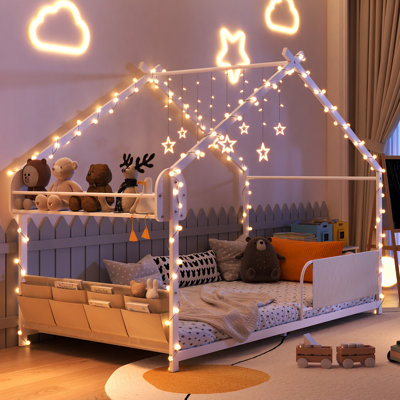 Twin Metal Canopy Bed Storage House Bed