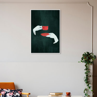 «Some Tea or Coffee» par Oliver Gal - cadre flottant, impression sur toile