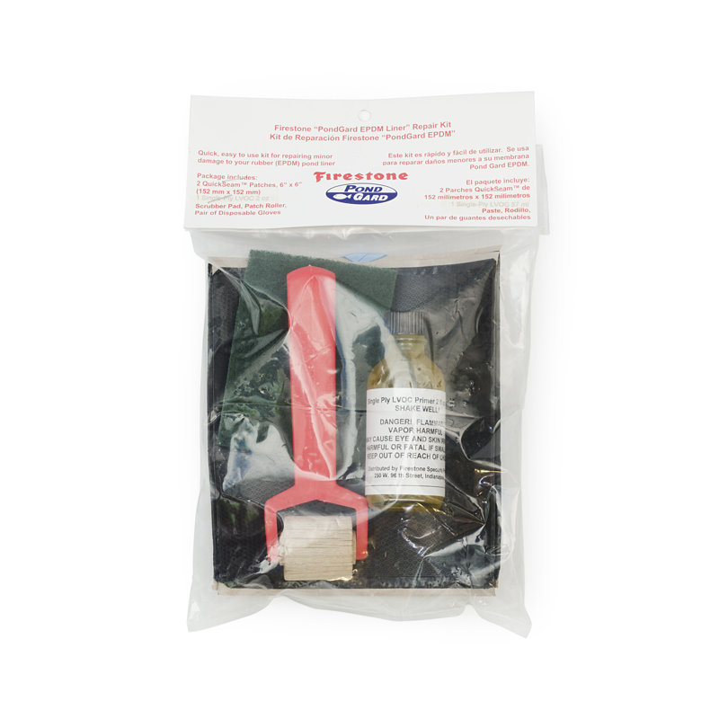 QuickSeam Black EPDM Pond Liner Repair Kit with Patches