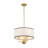 Americana-Style 3-Light Trimmed Linen Drum Pendant
