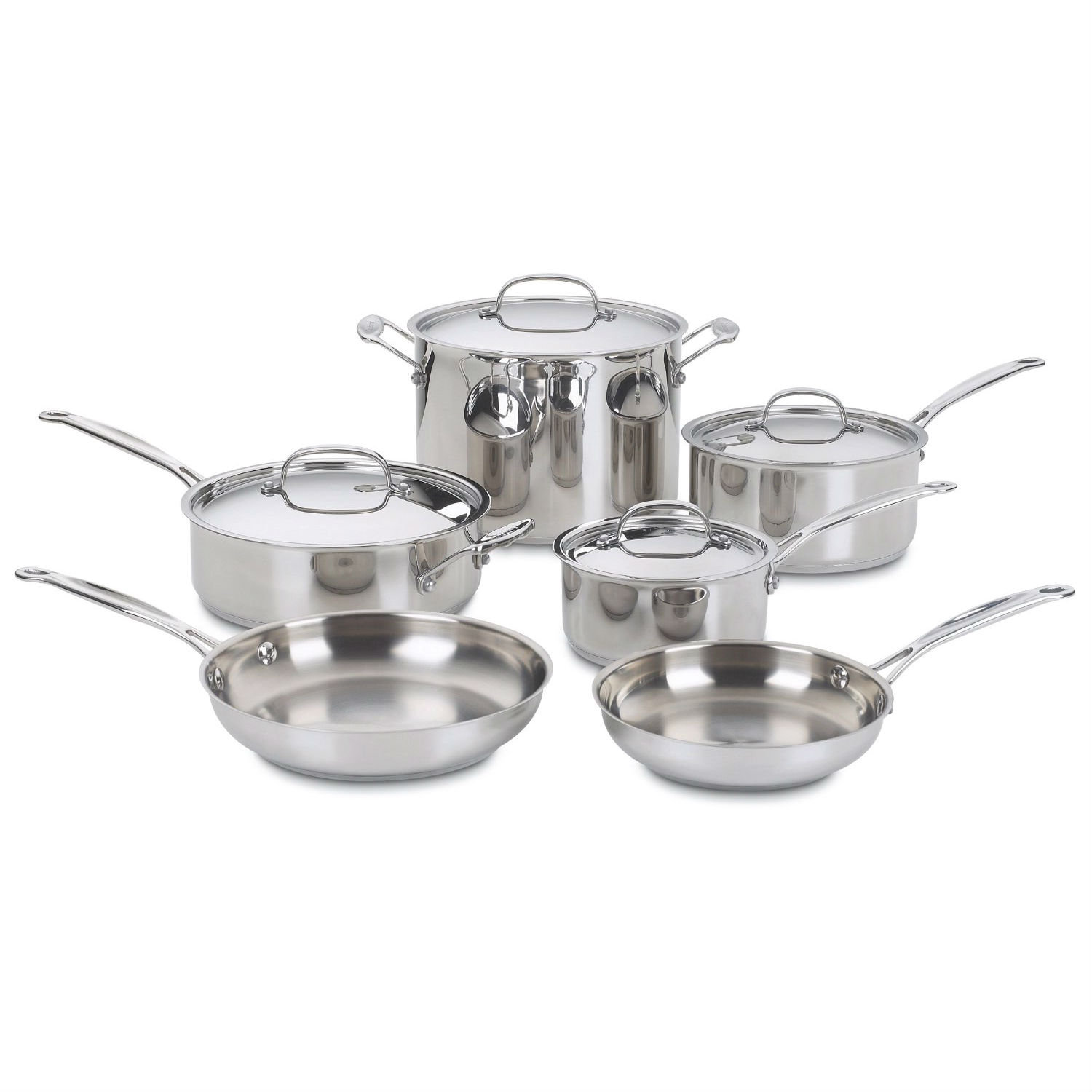 GreenLife 10-Piece Stainless Steel Cookware Set 