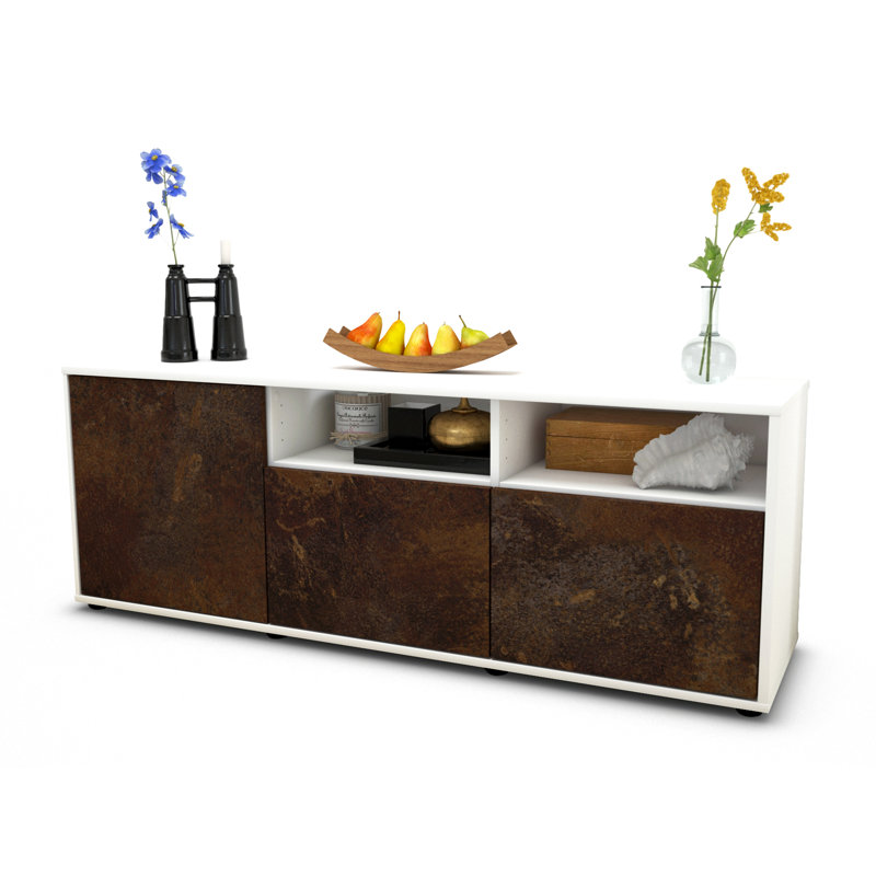 Wysocki Unfinished TV Stand for TVs up to 60", Rust / Matte White
