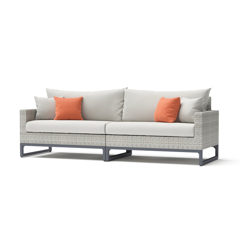 Milo Sunbrella Canapé - Corail moulé, Orange / blanc, Gris