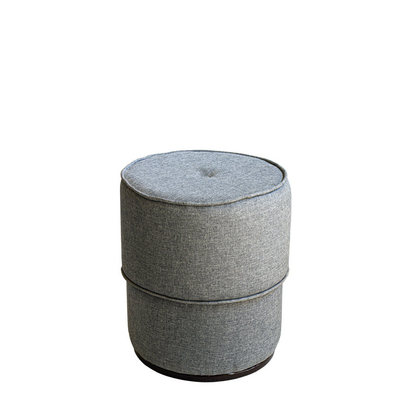 Eufracio Upholstered Ottoman, Silver Polyester