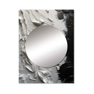 White And Black Tranquility Unleashed VI - Marble Large Mirror, White Unique Wall Mirror Decor, Printed Metal Art