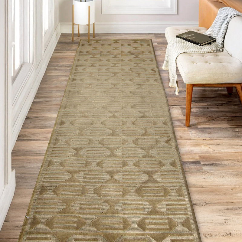 Chemin de table beige noué à la main de haute qualité