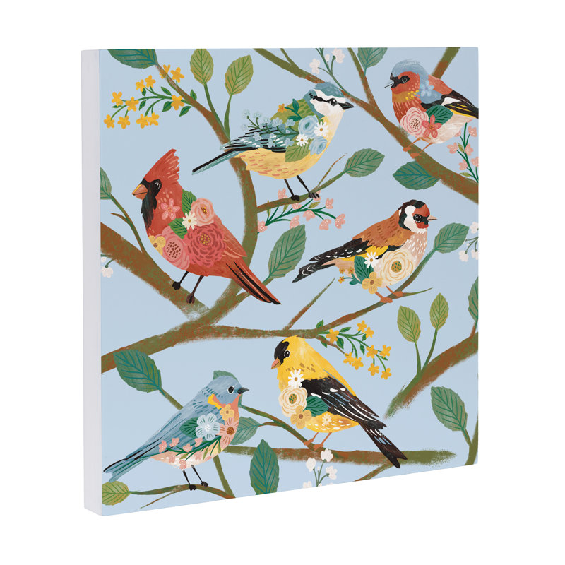 Décoration murale d'intérieur What Bird Shed, oiseaux floraux, L 12 po x H 12 po