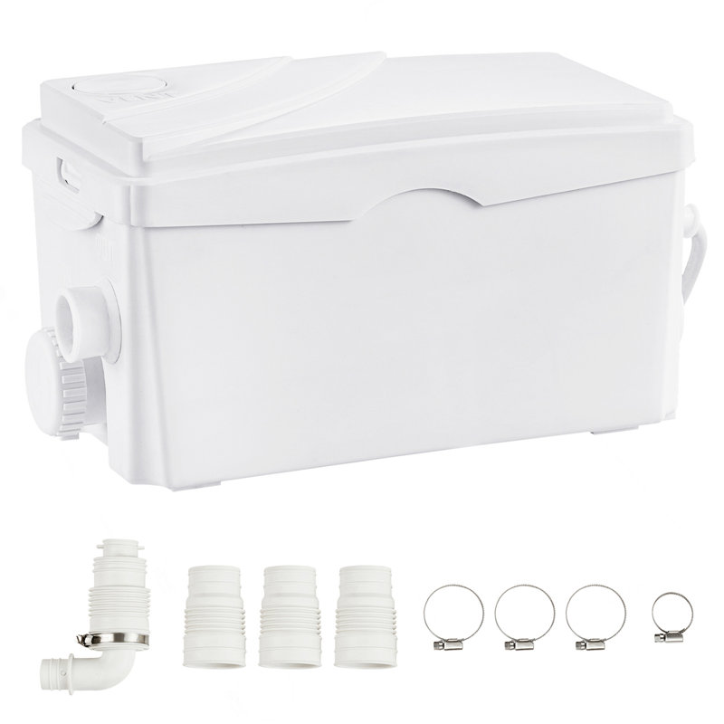 Macerator Pump, 350W, 6000 L/H Flow, 23 Ft/7 M Head, Macerator Sewerage Sump Pump With 3 Water Inlets For Basement, Kitchen, Sink, Shower, Bathtub, Laundry Waste Water Disposal Upflush Machine