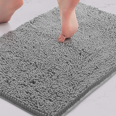 2 Piece Set Soft Cozy Plush Chenille Bath Mat Bathroom Rug