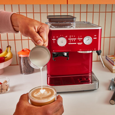 KitchenAid Semi Automatic Espresso Machine with Burr Grinder - Stainless Steel