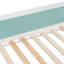 Lit superposé double avec tiroirs et tablettes de rangement, lit superposé en bois moderne à deux tons avec bande lumineuse, mobilier de chambre peu encombrant, blanc et bleu-701048414