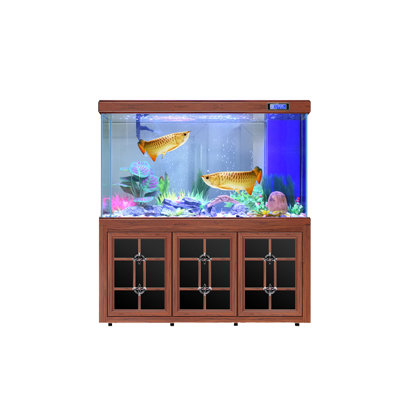 47.24"Large Brown Aquarium with Glass Bottom Filtration System