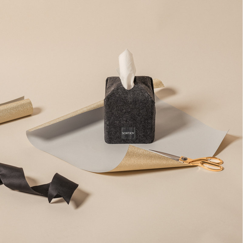 Couvre-boîte de papiers-mouchoirs, Noir, noir, noir, noir