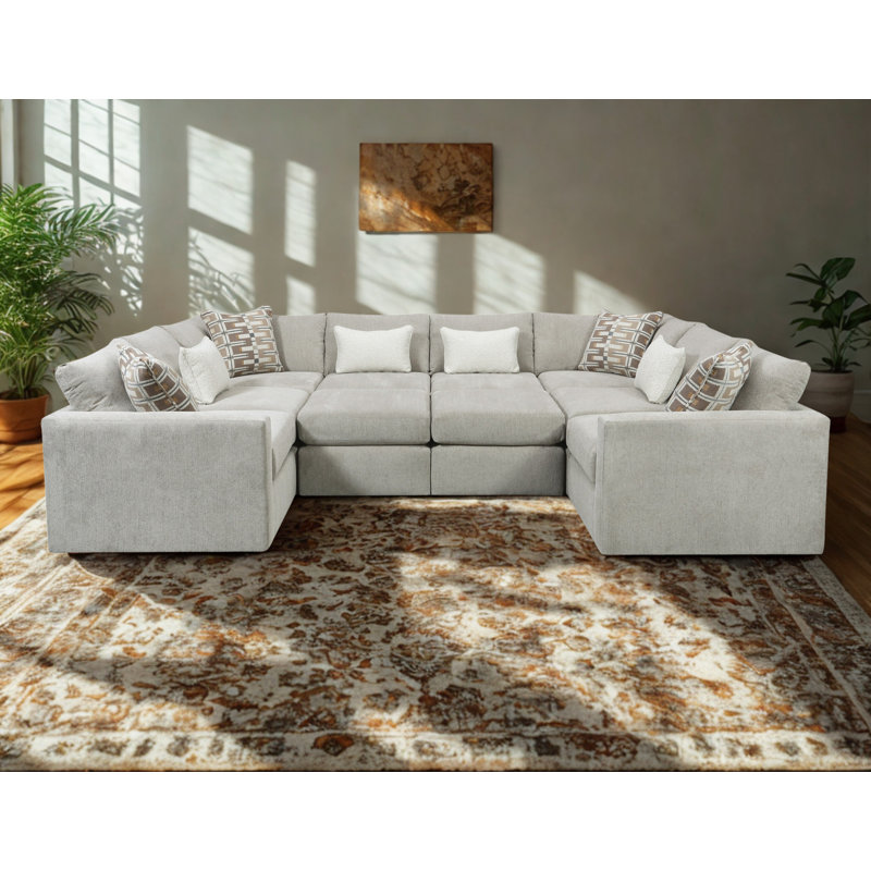 Canapé modulaire 10 pièces avec repose-pieds Nolte Pebble