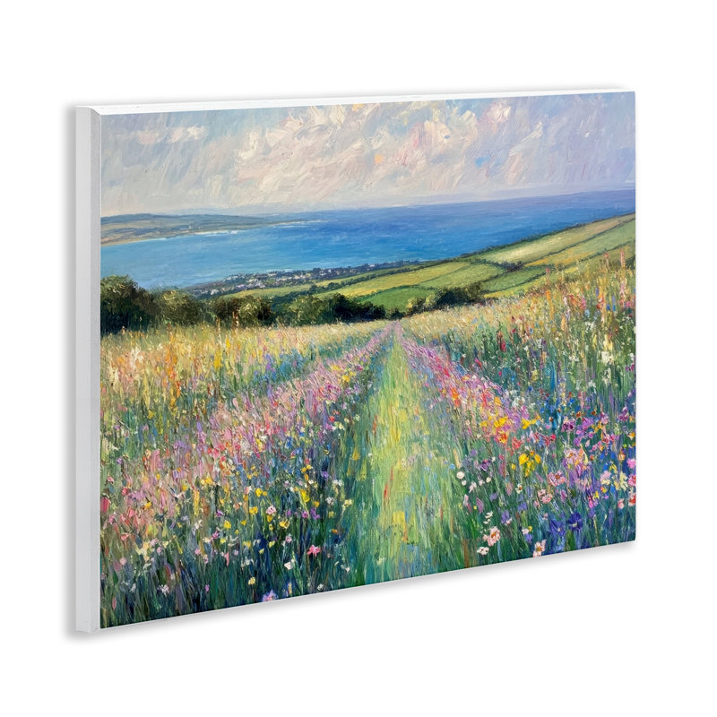 Plaque murale impressionniste Wildflower Hills, design par Petal Prints Design