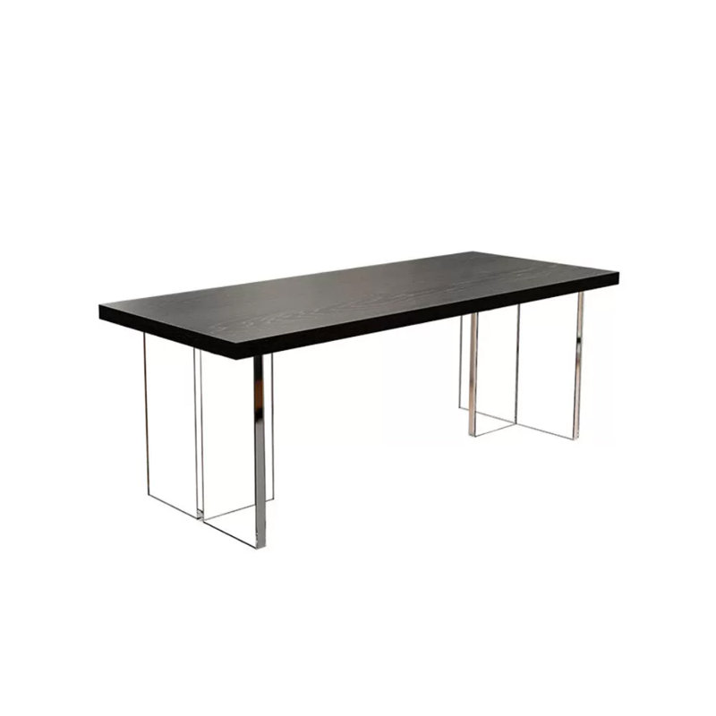 Ash Solid Wood Top Dining Table, 27.55" W x 62.99" L