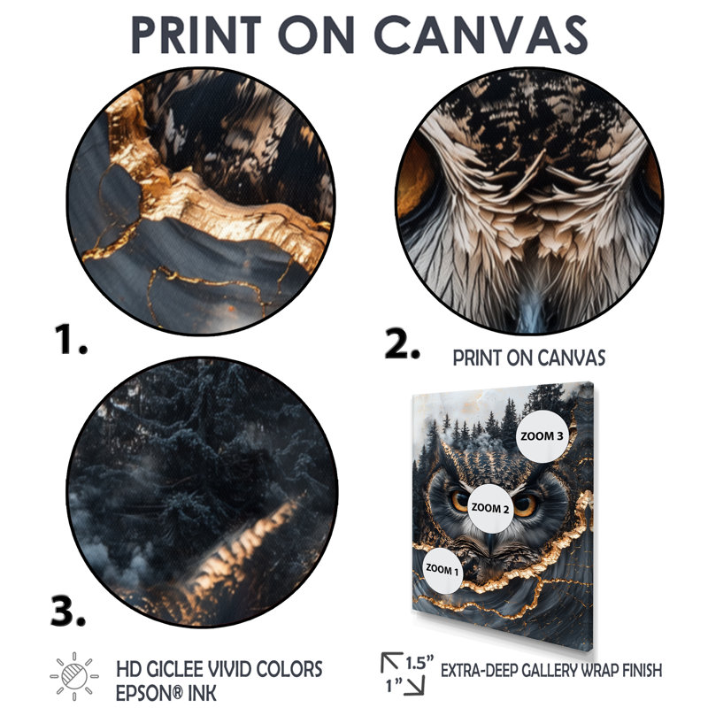 Gilbrook - animaux, reproduction d'art sur toile, H 20 po x l 12 po, Impression d'un seul cadre photo, Blanc