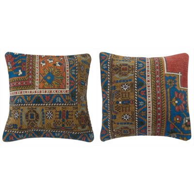 20 po x 20 po ENSEMBLE DE 2 - Housses de coussin en laine turque traditionnelle. Coussins décoratifs faits à la main. Cadeau maison