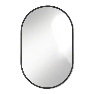 Oval Bathroom Wall Mirror with Tempered Glass and Aluminum Frame