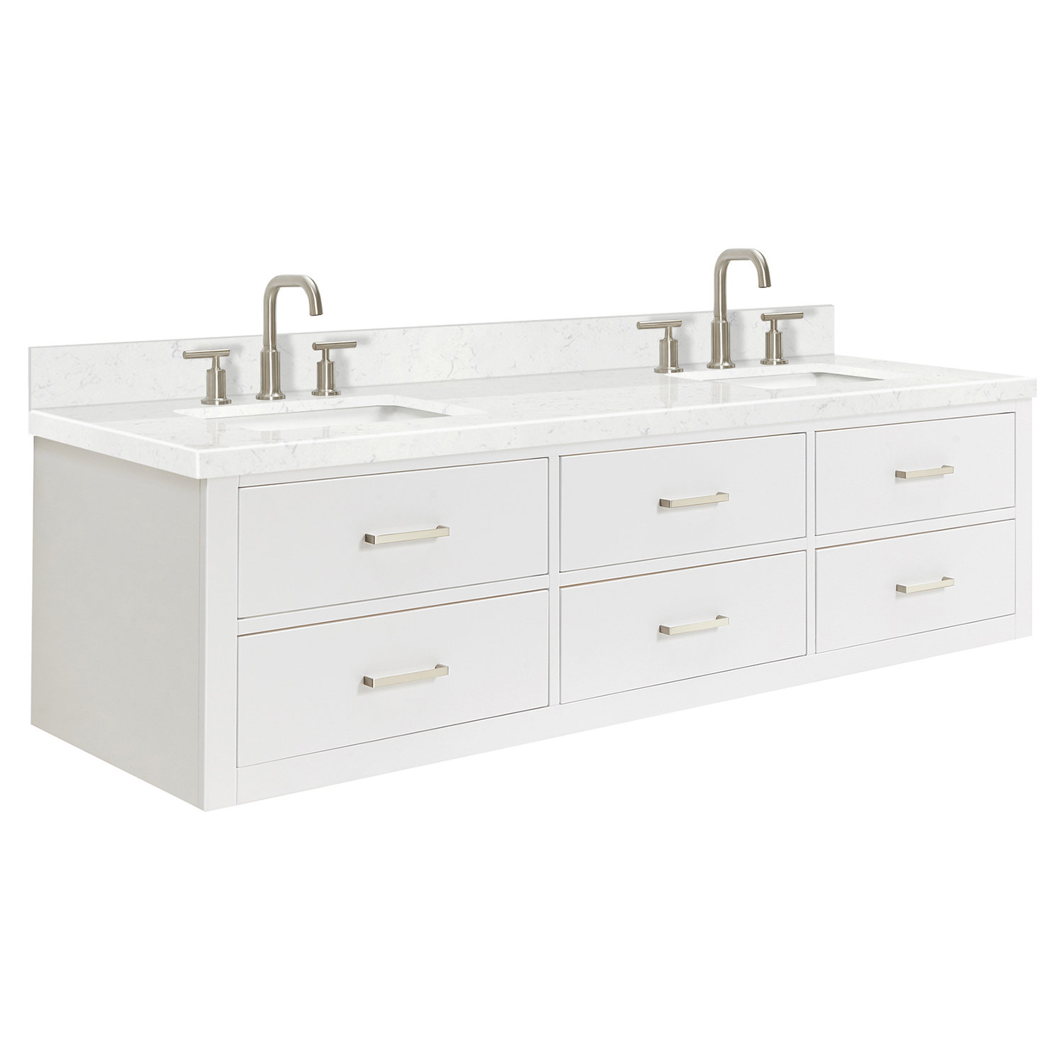 Hokku Designs Mackaylee 72.25'' Double Bathroom Vanity with Quartz Top