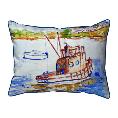 Rusty Boat Outdoor Throw Pillow