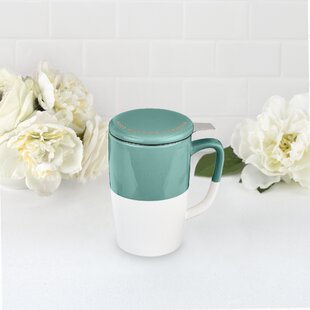 Glass Tea Strainer Leak-Proof, Tumbler Water Separation Tea Filter Cup 10 oz Silver