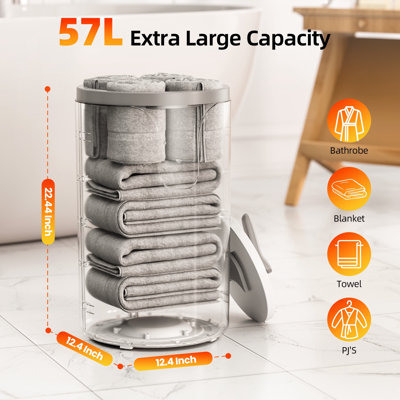 20L Rapid Heat Towel Warmer Bucket - Auto Shut-Off & Timer, Fits Oversized Towels/Bathrobes/Blankets